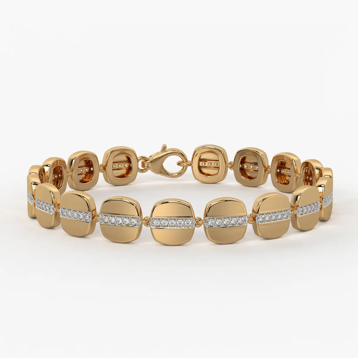 Rounded Square Link Bracelet